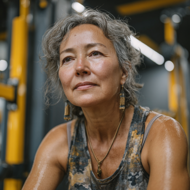 Активные пожилые люди занимаются фитнесом